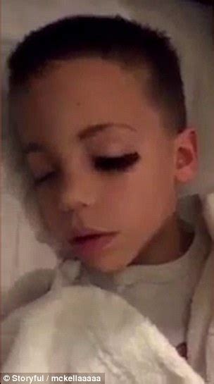 Prankster Gives Little Brother Makeover While He Sleeps Daily Mail Online