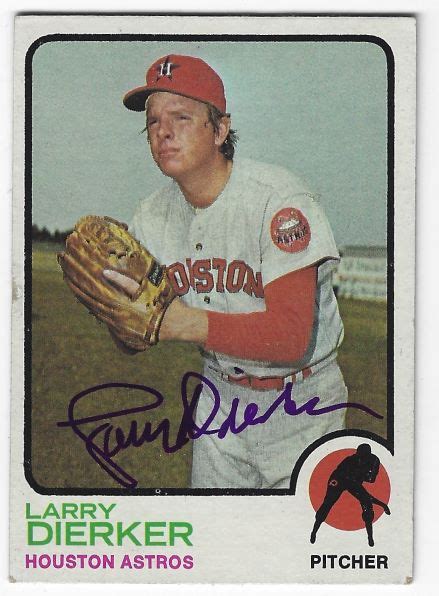 Autographed Larry Dierker Houston Astros 1973 Topps Card Main Line Autographs