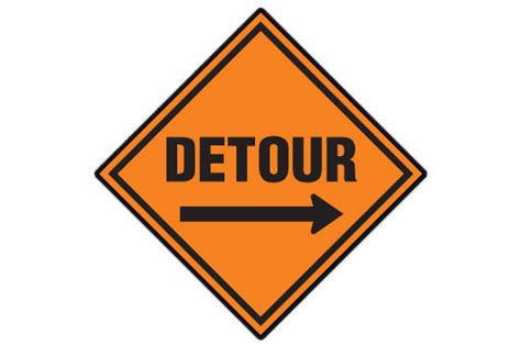 Detour With Arrow Sign Nyc Contractor Signs