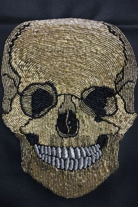 Embroidered Skull Skull Embroidered Black Metal