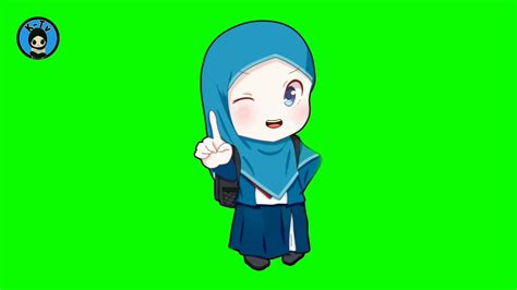 Green Screen Animasi Kartun Muslimah Animasi Mulut Bergerak Youtube