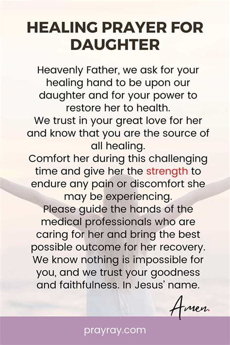 Prayer For My Daughter To Give Her Strength Protection And Healing