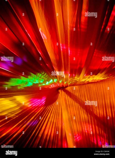 Bright Colorful Vivid Disco Party Lights Inside A Wedding Marquee