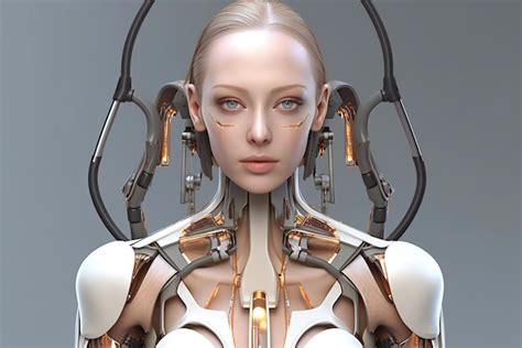 Premium Photo Robot Woman With Artificial Intelligence Futuristic Concept