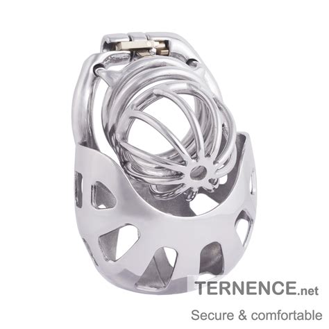 Ternence Metal Chastity Cage Device With Ergonomic Design Wrapped Scrotum Ring For Male Sm Penis