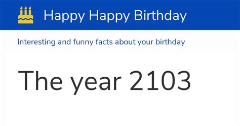 The Year 2103 Calendar History And Birthdays