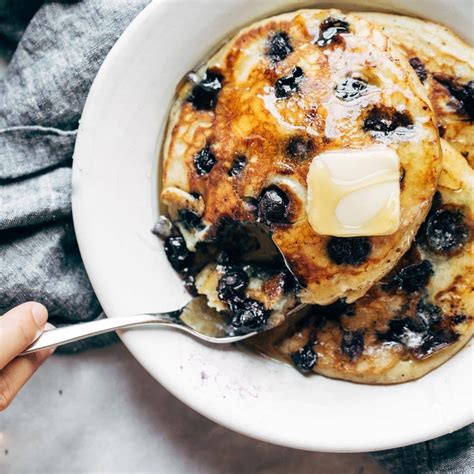 Fluffiest Blueberry Pancakes Recipe Pinch Of Yum