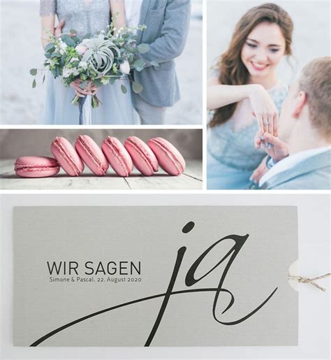 Wedding planning service in regensburg, germany. Hochzeitskarte WIR SAGEN JA in grau | Karte hochzeit ...