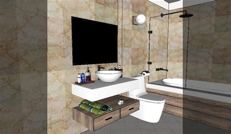 Modern Toilet And Bathroom 3d Model Cad Drawing Details Skp File Cadbull