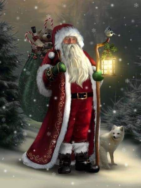 Jumbo Santa In The Forest Diamond Painting Kit In Christmas