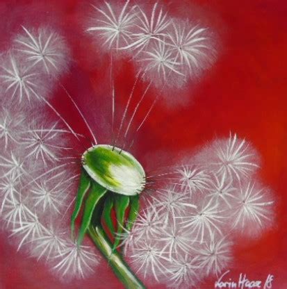 Moderne malerei in acryl karin haase : Pusteblume - Acrylmalerei, Wohnzimmer, Malerei, Löwenzahn von Karin Haase bei KunstNet