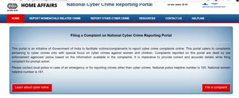Filing A Complaint On National Cyber Crime Reporting Portal The Cyber Blog India