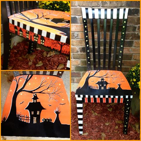 A Halloween Chair That I Painted To Sell At My Booth For Halloween