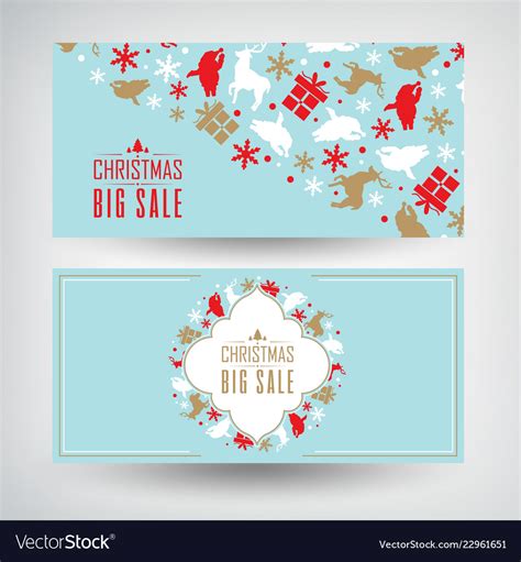 Set Two Christmas Sale Banners Royalty Free Vector Image