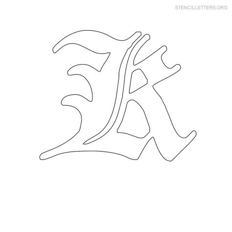 Printable Old English Alphabet Stencil K Old English Letters Old