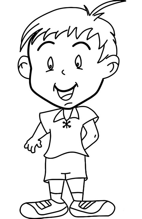 Happy Boy Coloring Page Colouringpages