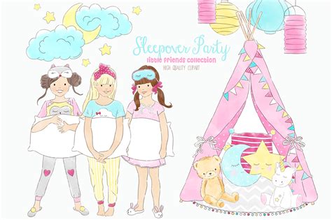 Pajama Party Cartoon Clipart