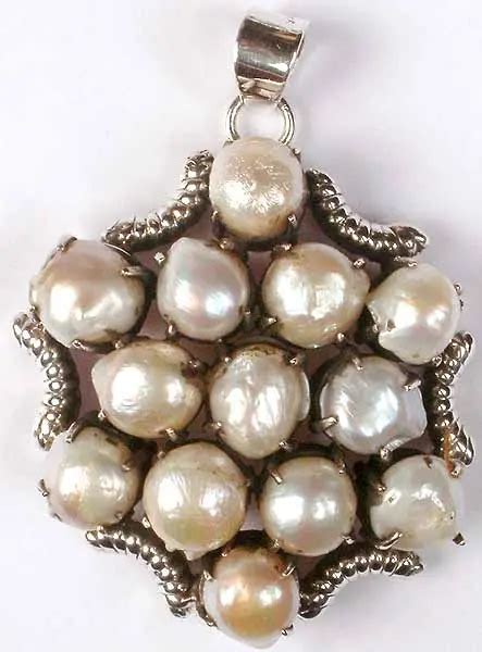 rugged pearl pendant exotic india art