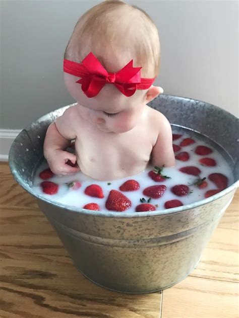 A Strawberry Milk Bath Photoshoot Kisses Caffeine Baby Milk Bath