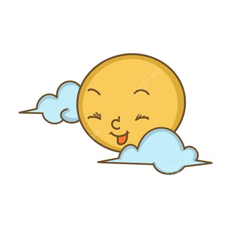 Smile Moon White Transparent Cute Weather Icon Smiling Moon Weather
