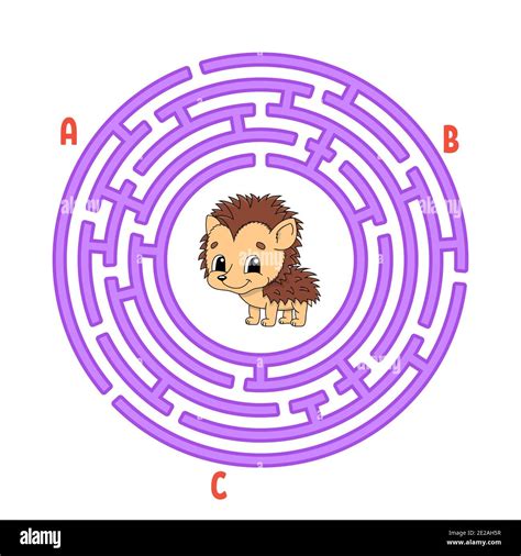 Circle Maze Game For Kids Puzzle For Children Round Labyrinth