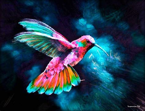 Flying Hummingbird By Silencedmckay Hummingbird Painting Humming