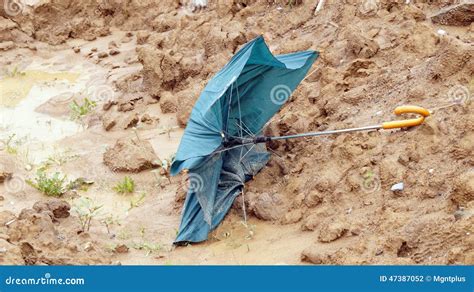 Broken Umbrella After Storms And Floods Stock Photo Image Of Bosna