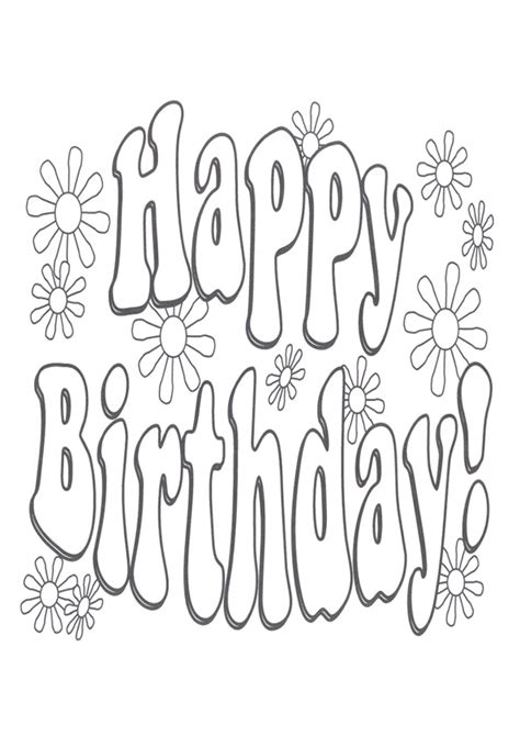 Say Happy Birthday Coloring Pages