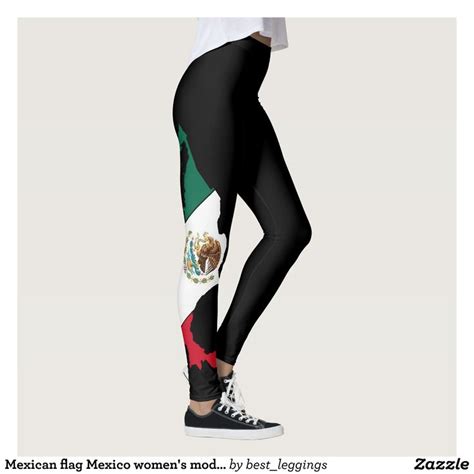 Mexican Flag Mexico Womens Modern Stretch Logo Leggings Womens Fashion Leggings