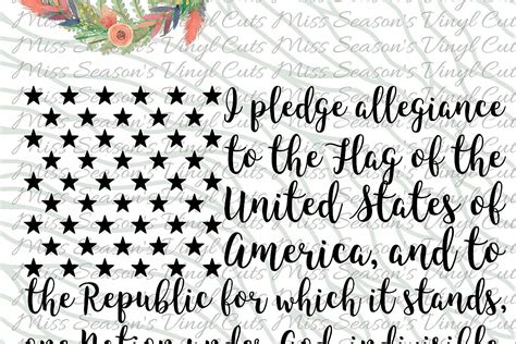This tattered, but beautiful metal american flag with the pledge of allegiance is a perfect metaphor for the country we live in. USA Pledge SVG Png Dxf EPS