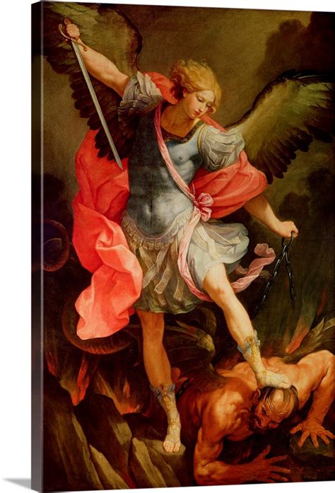 The Archangel Michael Defeating Satan Wall Art Canvas Prints Framed