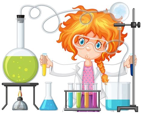 Científico Haciendo Experimento En Laboratorio De Ciencias Vector Gratis