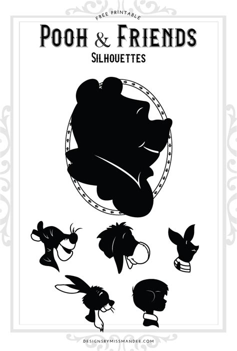 Winnie The Pooh And Friends Silhouettes Disney Cut Files Designs By