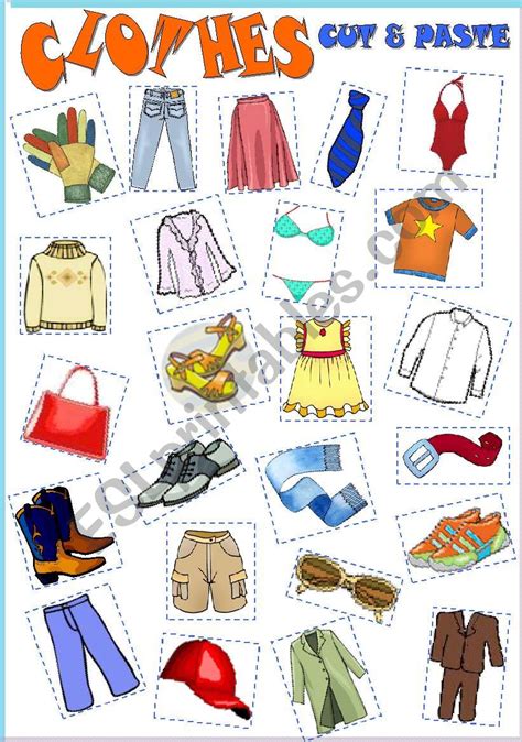 Clothes Cut And Paste Esl Worksheet By Laportaj2 1e5