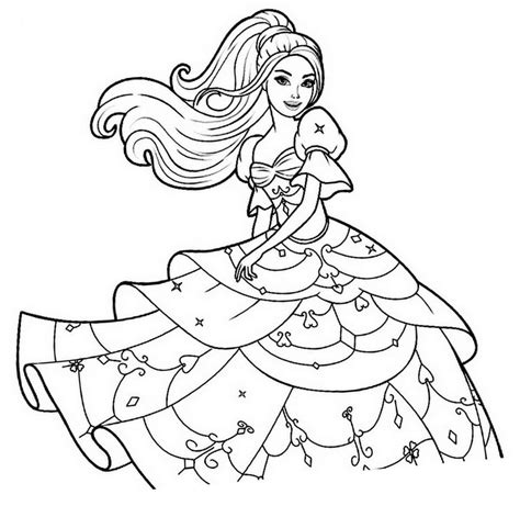 Dibujos De Hermoso Princesa Barbie Para Colorear Pintar E Imprimir