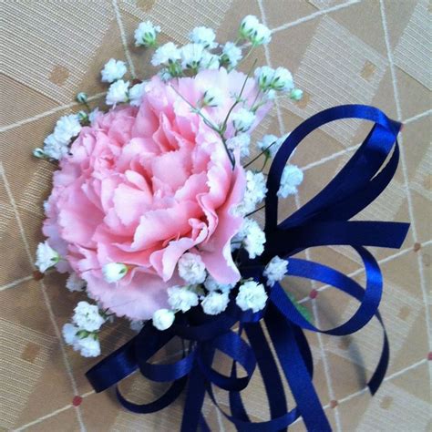 Pink Carnations And Babys Breath Pin On Corsage Wedding Party Flowers