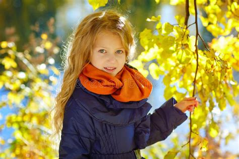 Beautiful 6 Year Old Blonde Girl With Long Hair Is Holding A Map Stock