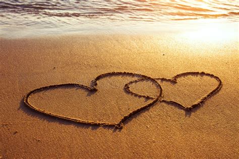 Two Hearts In The Sand Stock Photo Image Of Marriage 51358244