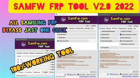 SamFw Frp Tool V2 8 Remove All Samsung Frp One Click Samsung Frp