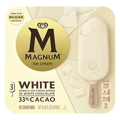 Magnum White Ice Cream Bars 3 Ct Ice Cream Fishers Foods