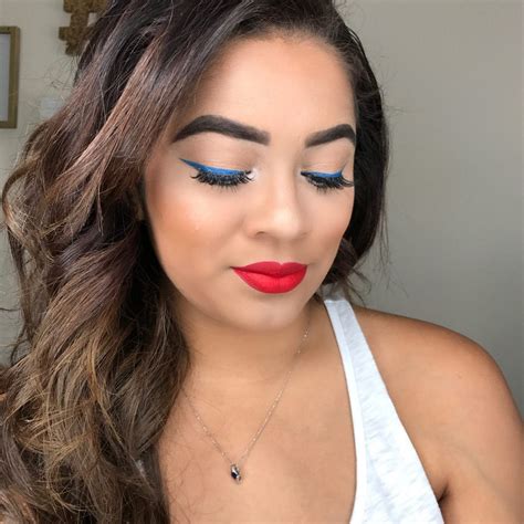 Holiday Makeup Easy Red White And Blue Jasmine Maria