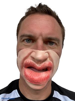 Gro Lippen Maske Halbes Gesicht Jagger Pout Fat Kiss Halloween Zubeh R Mund Ebay