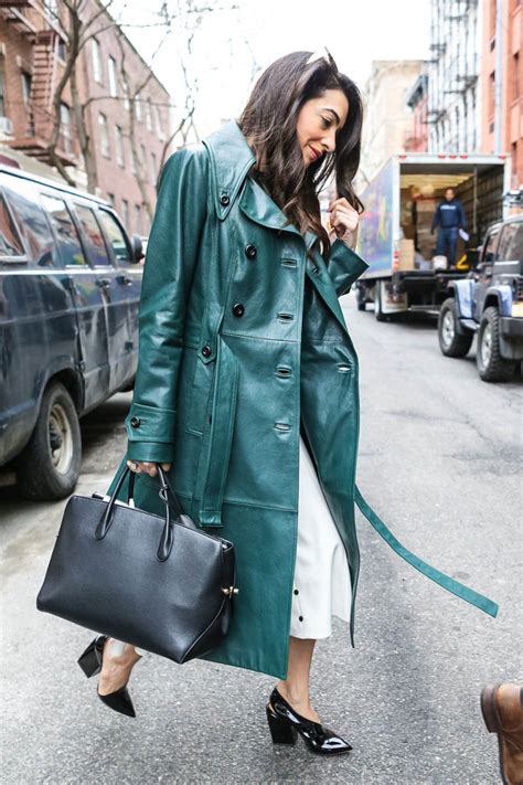 Amal Clooneys Green Leather Jacket Lainey Gossip Lifestyle