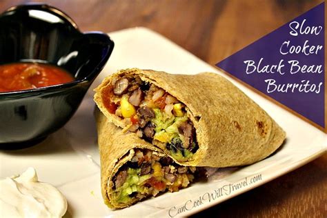Slow Cooker Black Bean Burritos Can Cook Will Travel