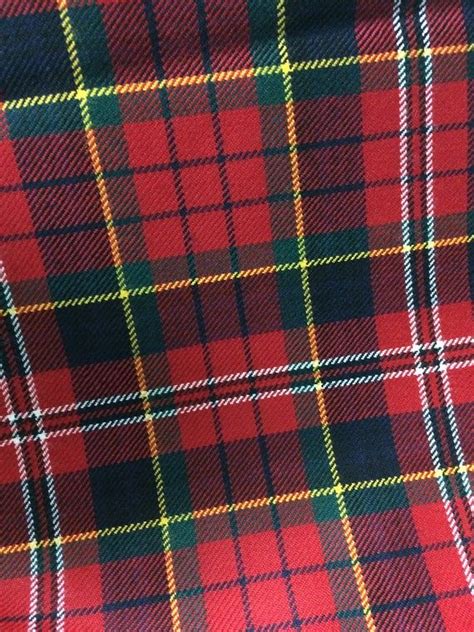 Macpherson Clan Modern Tartan Fabric 100 10oz Pure New Wool Remnant