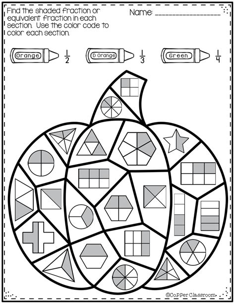 Fraction Coloring Sheets Coloring Pages
