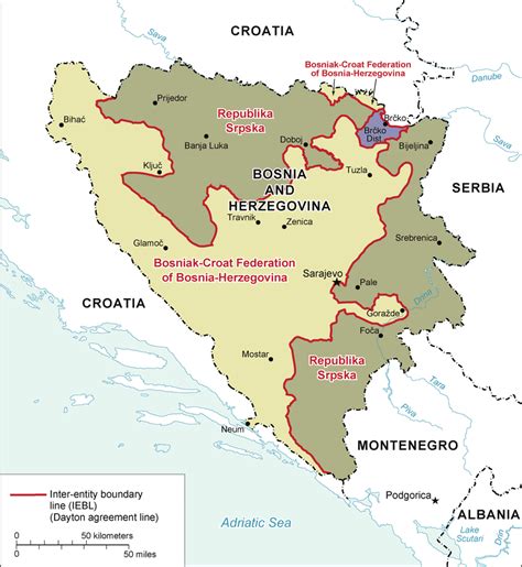 General location map of Bosnia-Herzegovina, showing the ...