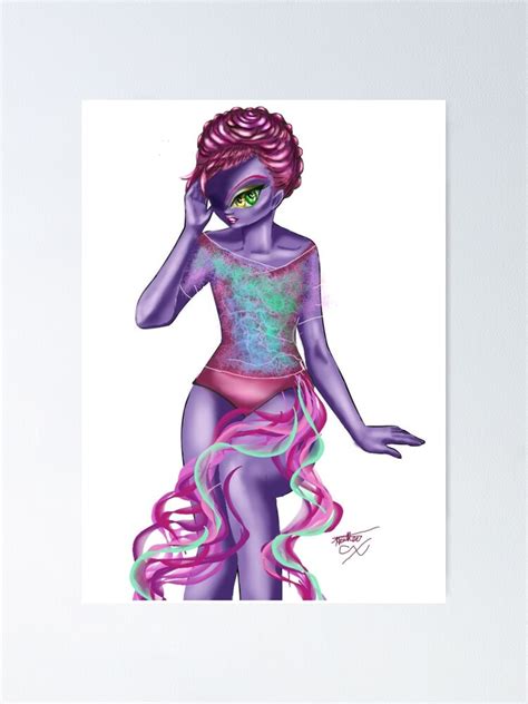 Pretty Violet Alien Girl Digital Art Design Poster For Sale By