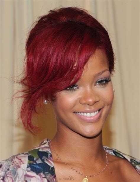 Rihanna French Twist Hairstyles 2012 Popular Haircuts