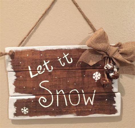 Rustic Christmas Pallet Signs Let It Snow Christmas Signs Rustic